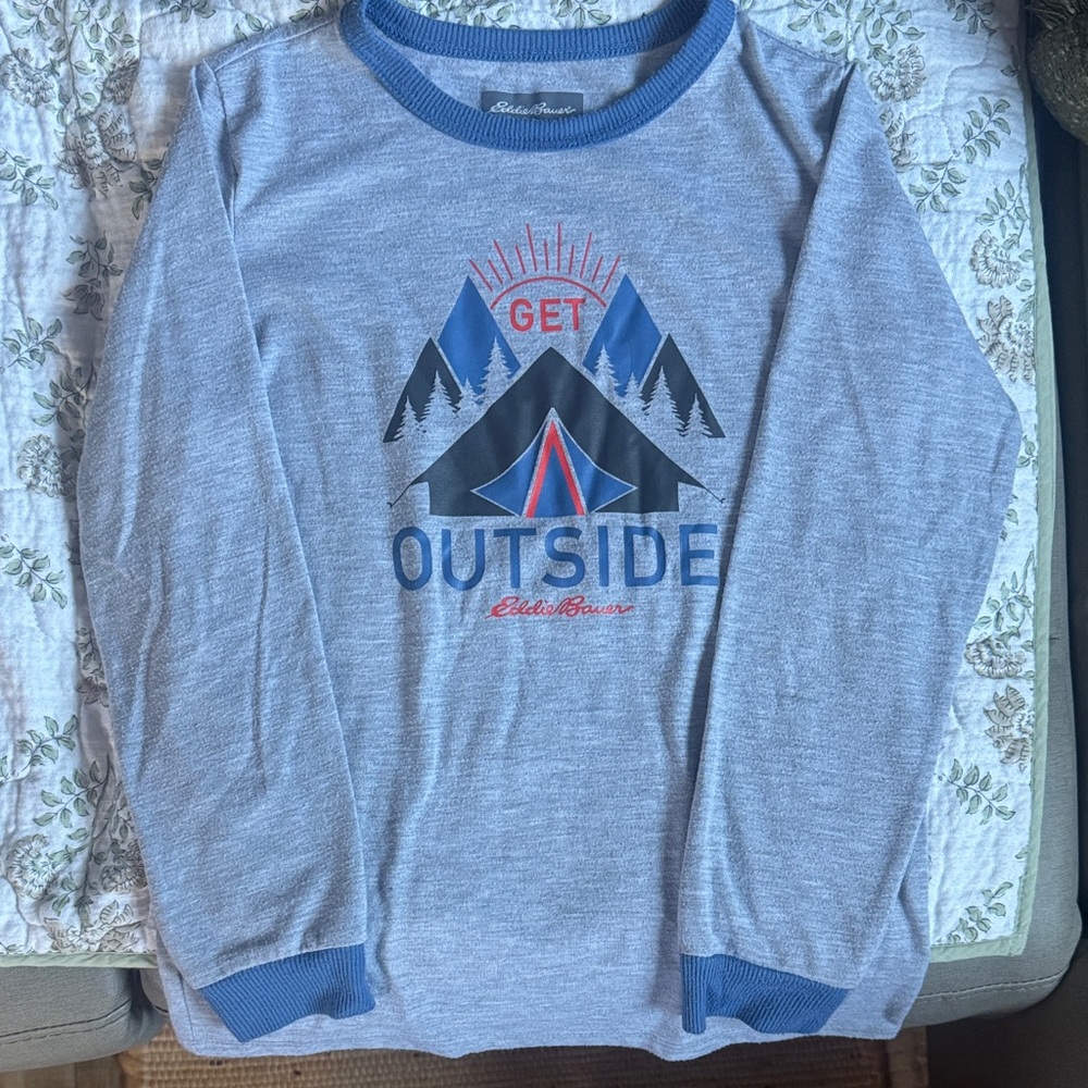 Eddie Bauer Light Blue 'Get Outside' Long Sleeve Tee
